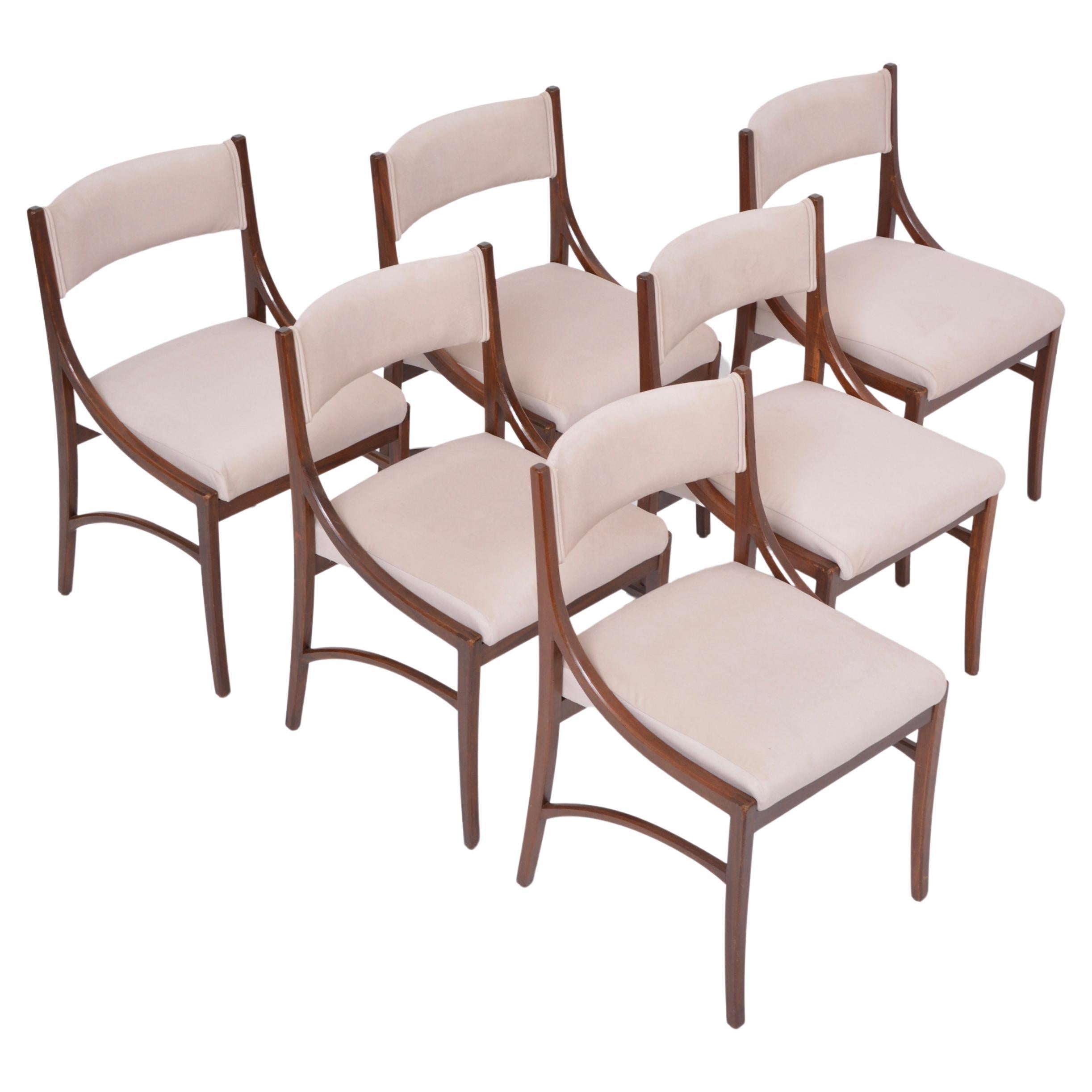 Set of six Mid-Century Modern Beige Dining Chairs by Ico Parisi for Cassina