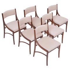 Ensemble de six chaises de salle à manger beige de style moderne du milieu du siècle par Ico Parisi pour Cassina