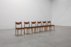 Set of Six Mid-Century Modern Belgian Teak Dining Chairs, 1960s