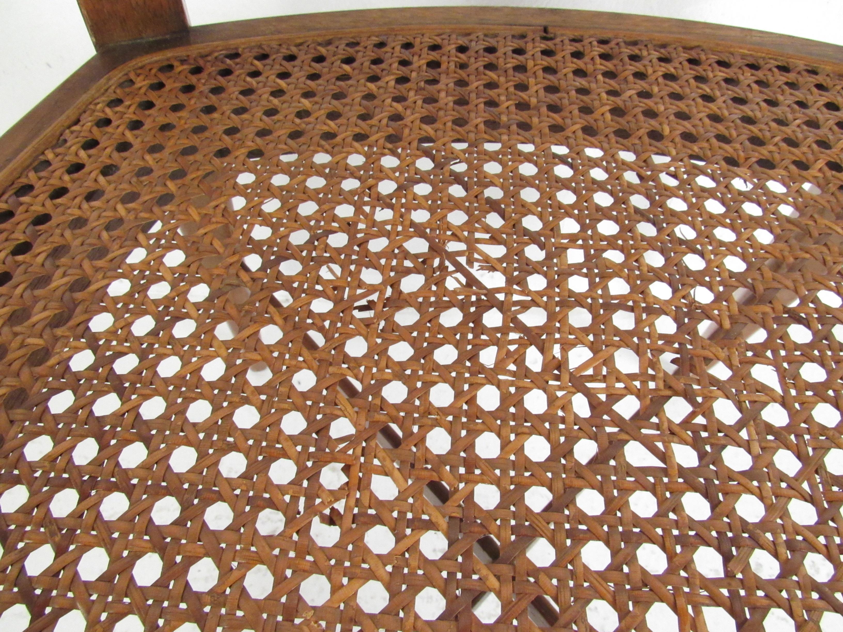 Set of Six Mid-Century Modern Cane and Walnut Dining Chairs 14
