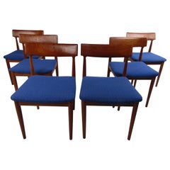 Ensemble de six chaises à manger danoises modernes du milieu du siècle dernier