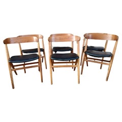 Set of Six Mid-Century Modern Danish Dining Chairs no. 9 by Helge Sibast
