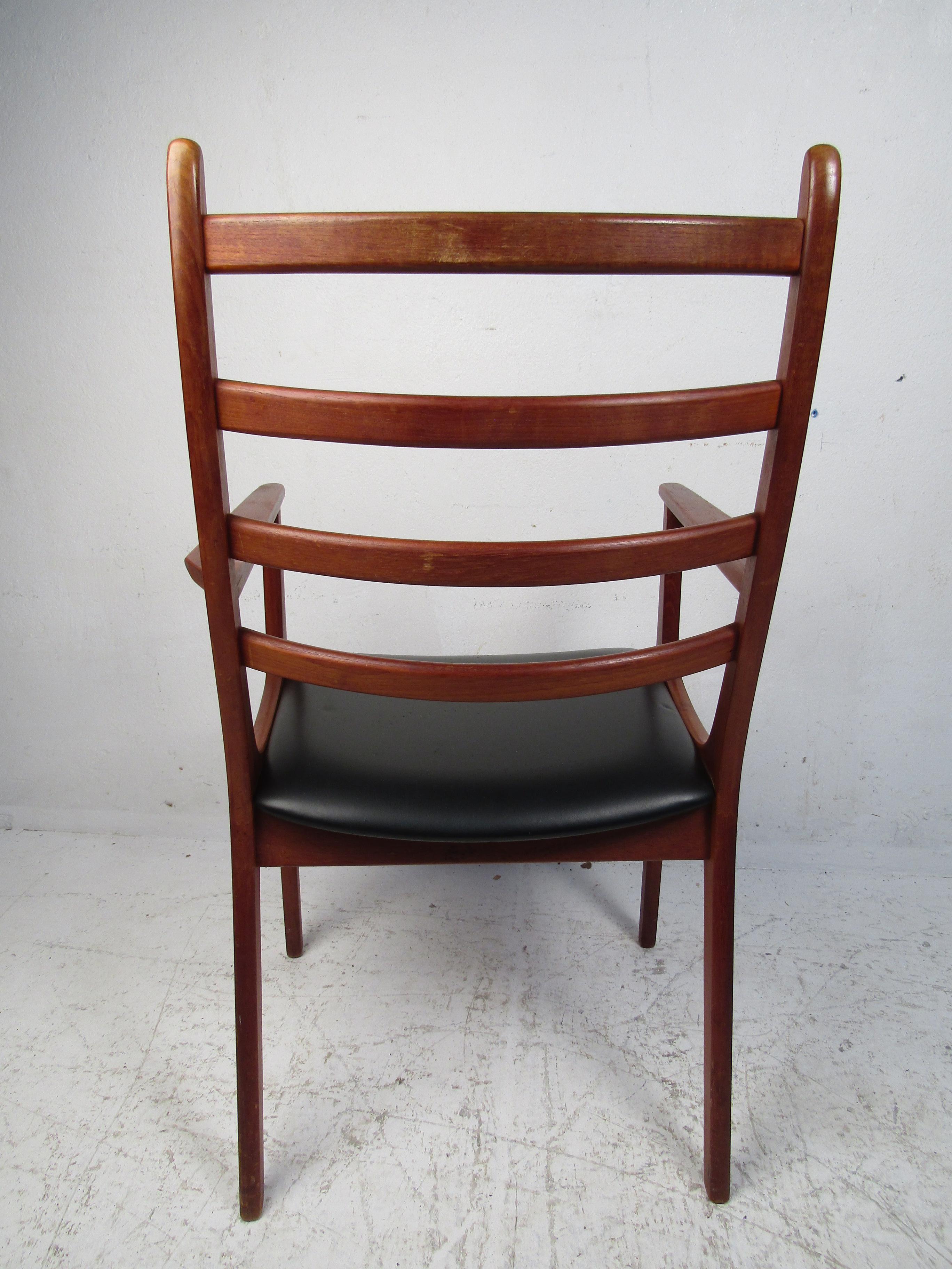 Faux Leather Six Mid-Century Modern Korup Stolefabrik Danish Dining Chairs For Sale