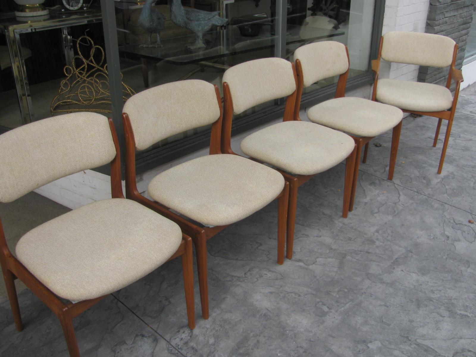 Set of Six Mid-Century Modern Danish Teak Dining Chairs Benny Linden In Good Condition In Port Jervis, NY
