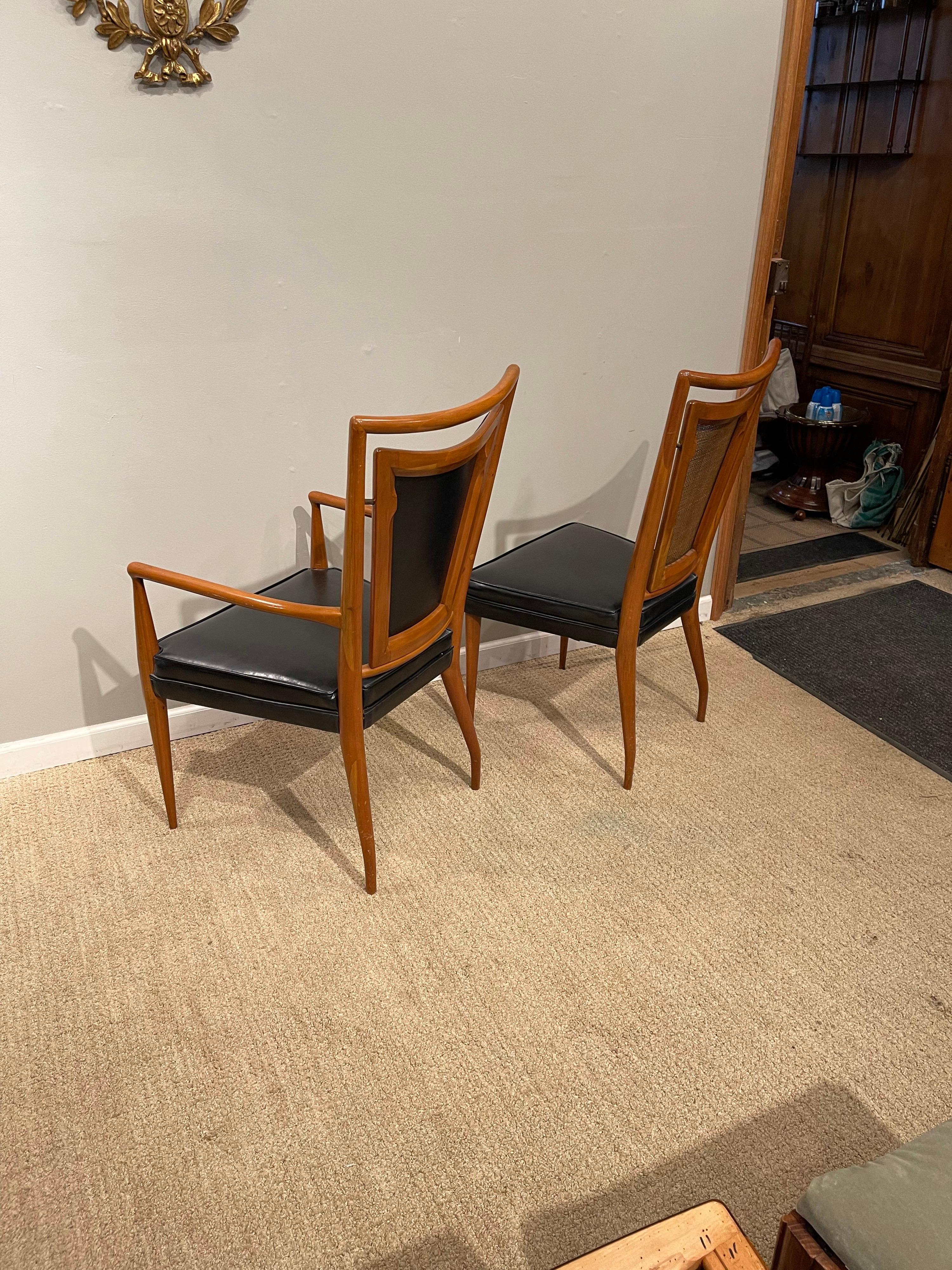 Set of Six Mid-Century Modern Dining Chairs, 4 Side-Chairs  & 2 Arm-Chairs For Sale 12