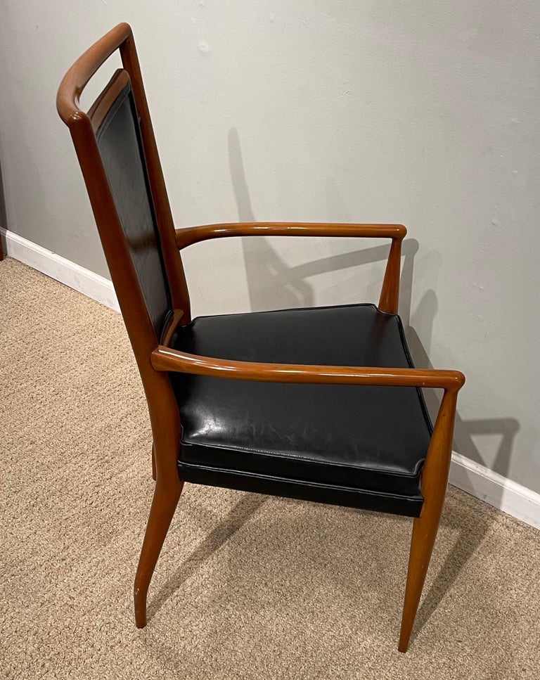 Set of Six Mid-Century Modern Dining Chairs, 4 Side-Chairs and 2 Arm ...