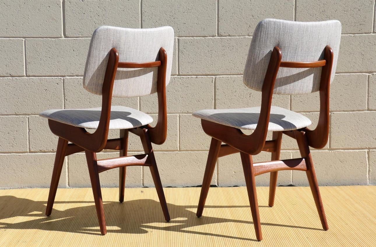Dutch Set of Six Mid Century Modern Dining Chairs by Louis Van Teeffelen for Wébé For Sale