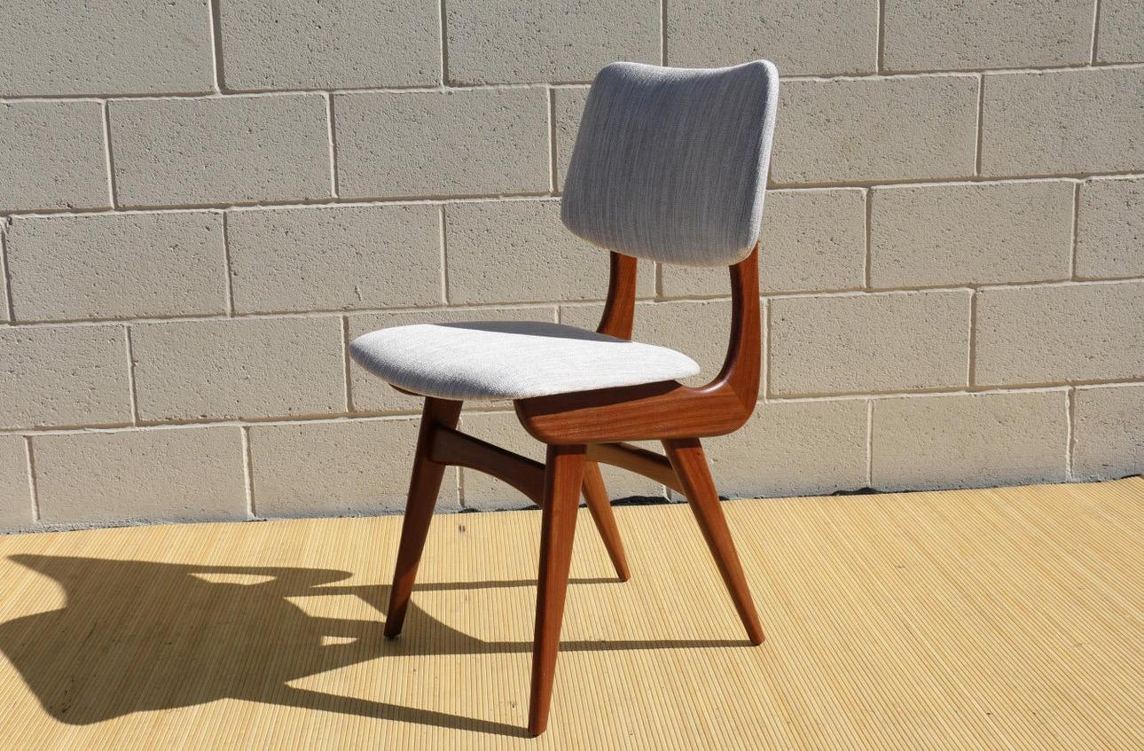 Set of Six Mid Century Modern Dining Chairs by Louis Van Teeffelen for Wébé In Good Condition For Sale In North Hollywood, CA