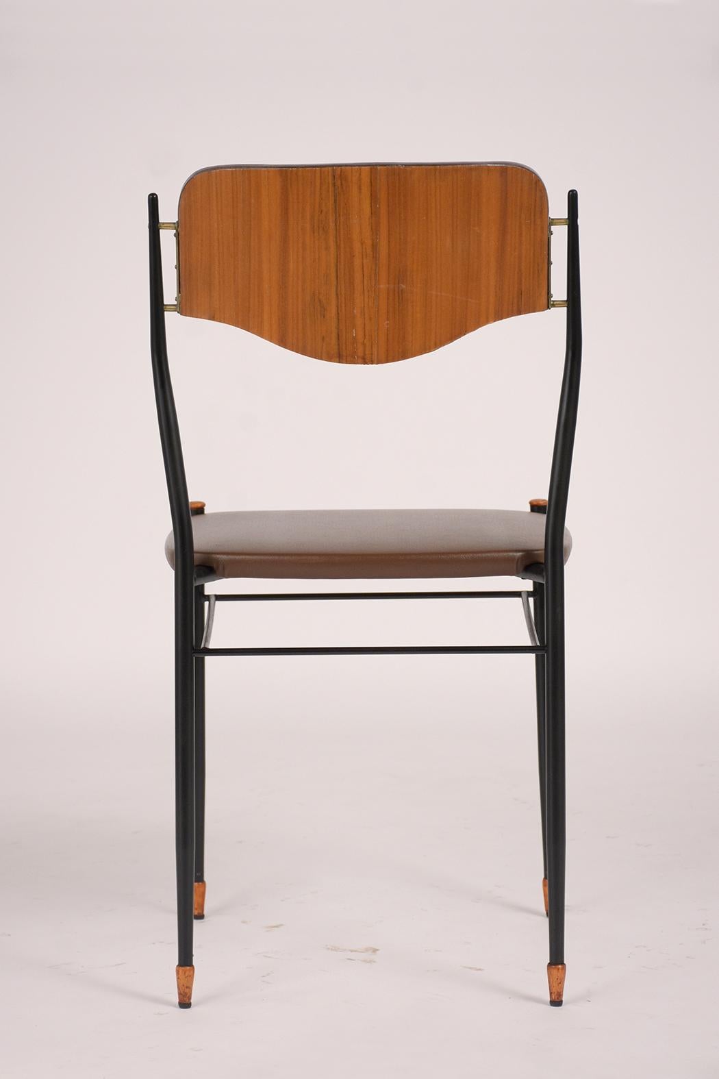 Mid-20th Century Set of Six Mid-Century Modern Metal Dining Chairs