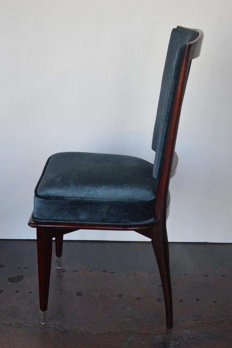 Upholstery Set of Six Mid-Century Modern Dining Chairs For Sale