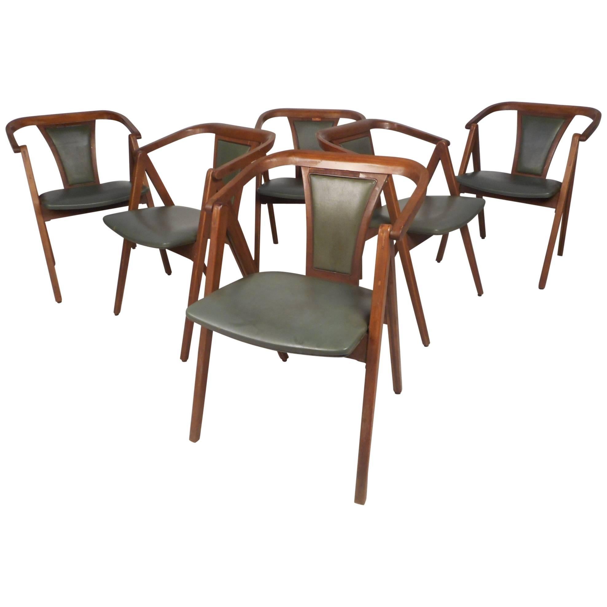 Set of Six MidCentury Modern Dining Chairs For Sale at 1stDibs
