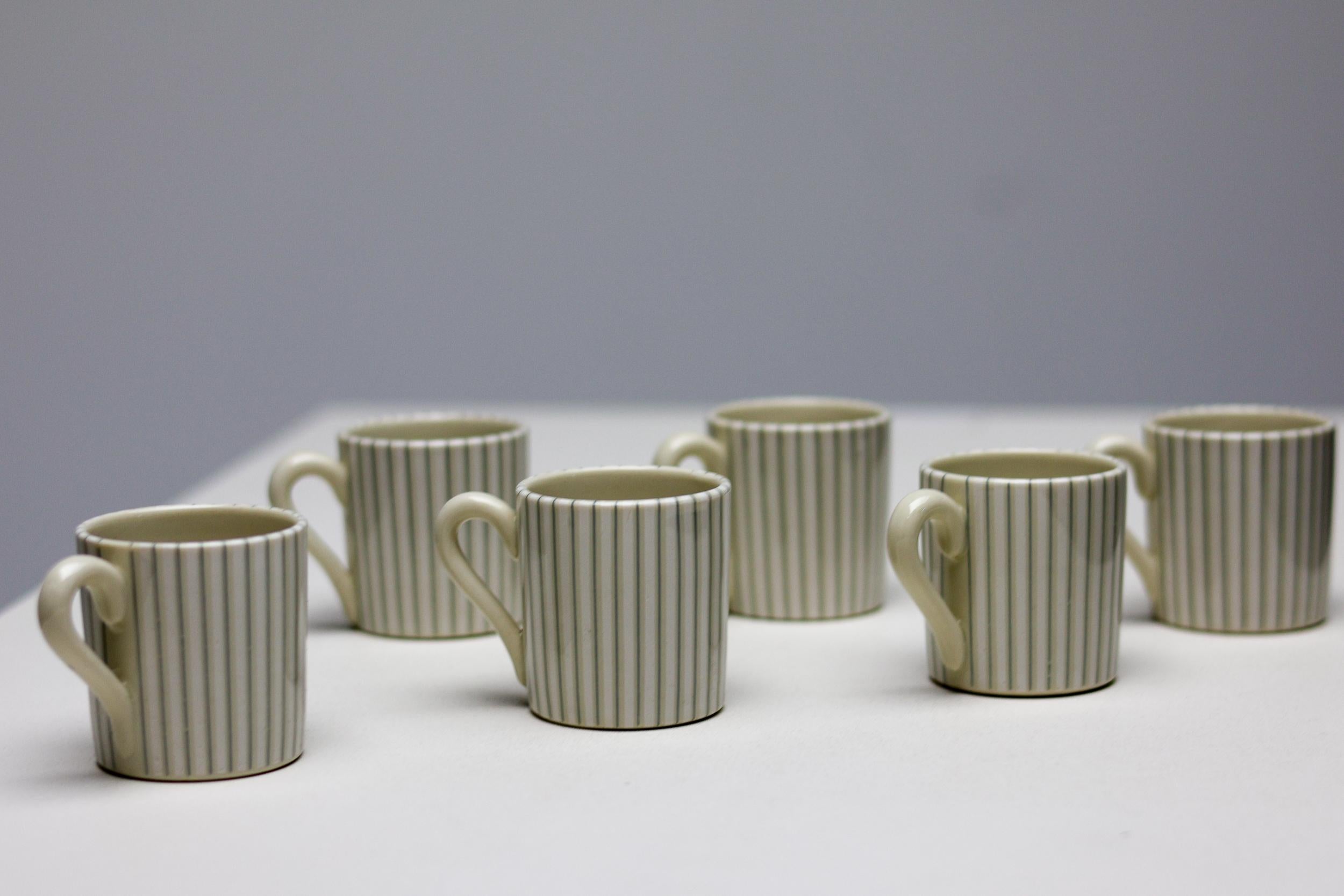 Mid-Century moderno Set di sei tazze da caffè espresso George Nelson, stile metà secolo moderno in vendita