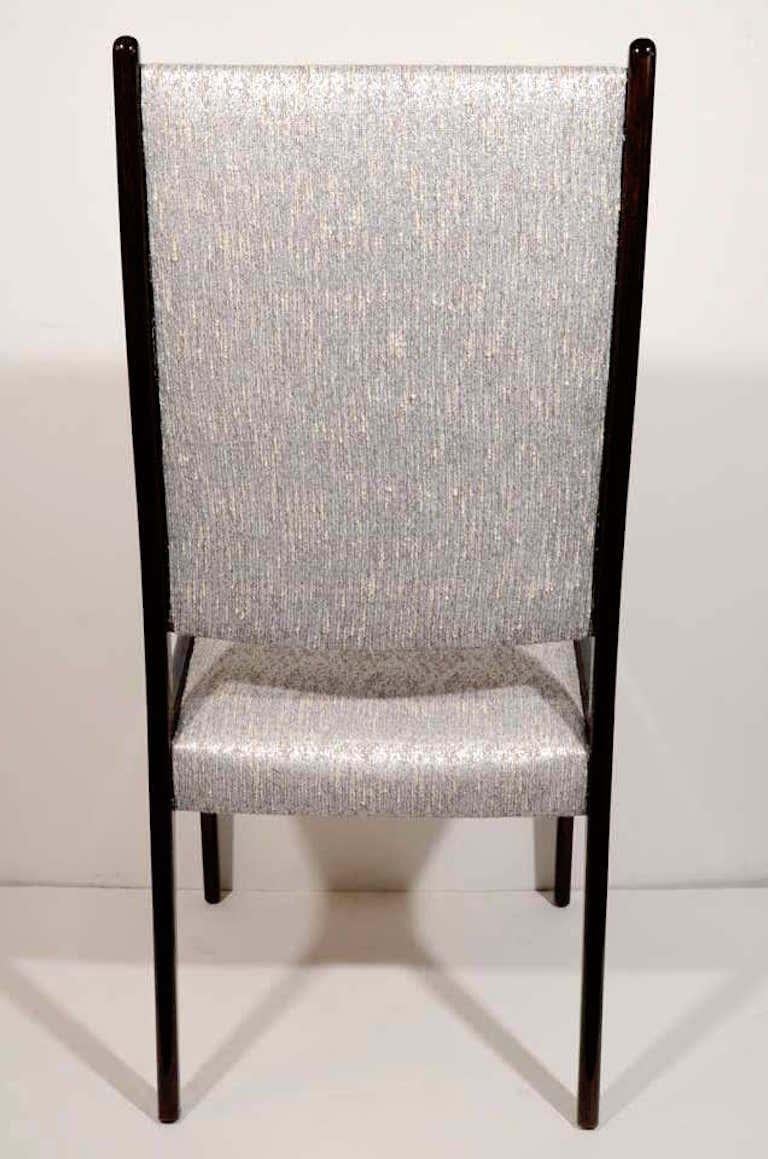 Milieu du XXe siècle Ensemble de six chaises de salle à manger à haut dossier, de style Gio Ponti, de style moderne du milieu du siècle dernier en vente
