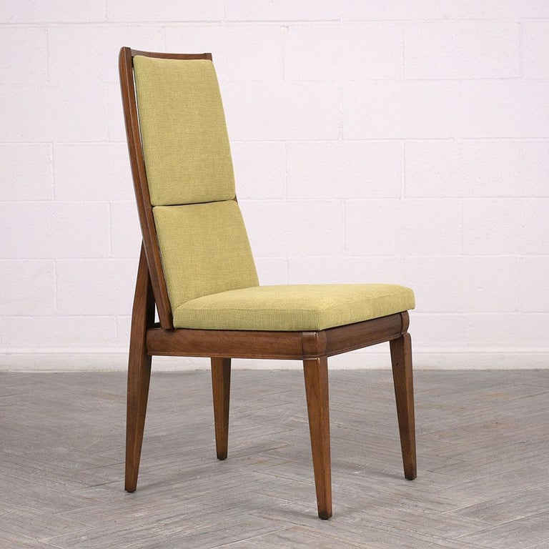 Set of Six Mid-Century Modern High Back Dining Room Chairs For Sale at
