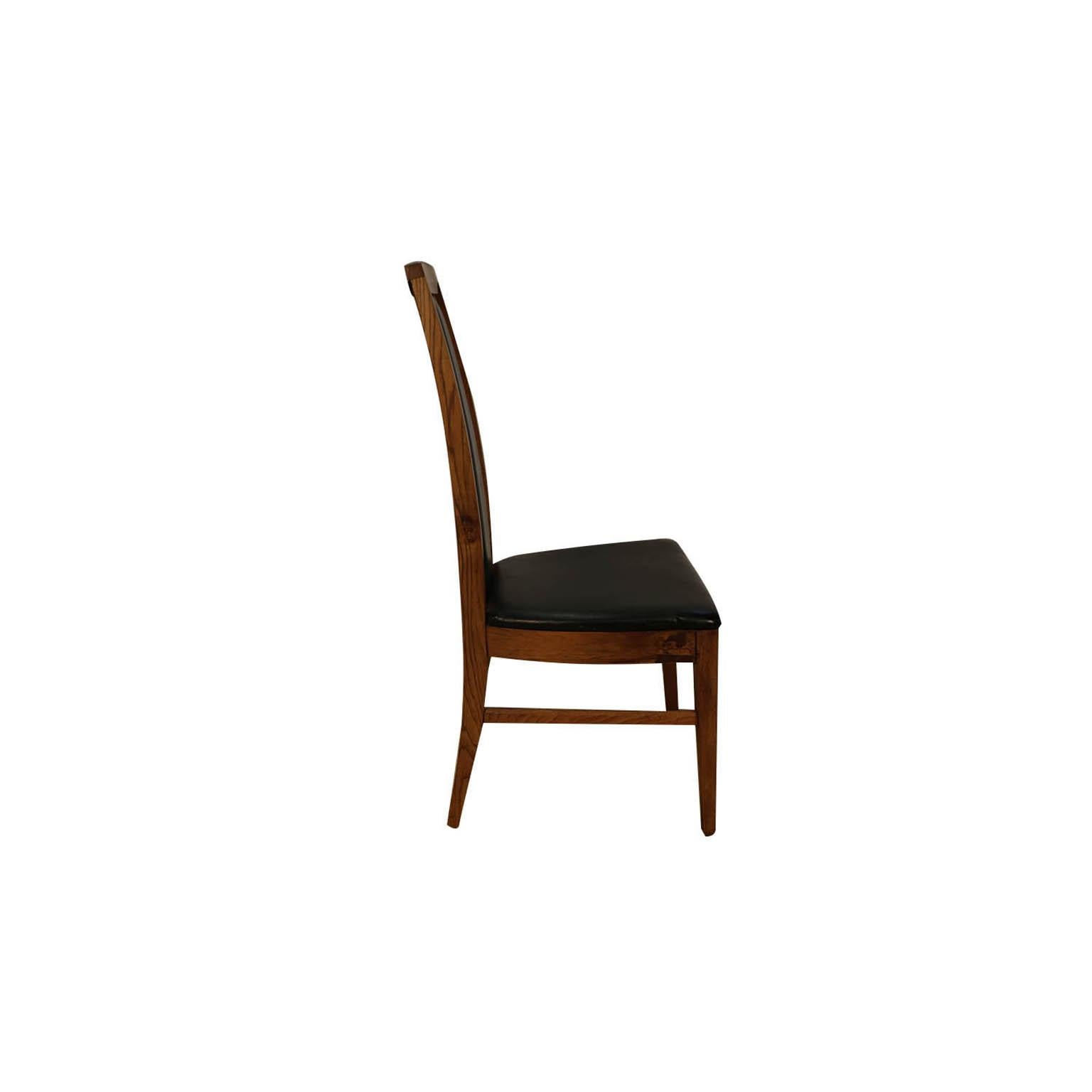 Set of Six Mid-Century Modern High Back Walnut Dining Chairs 4