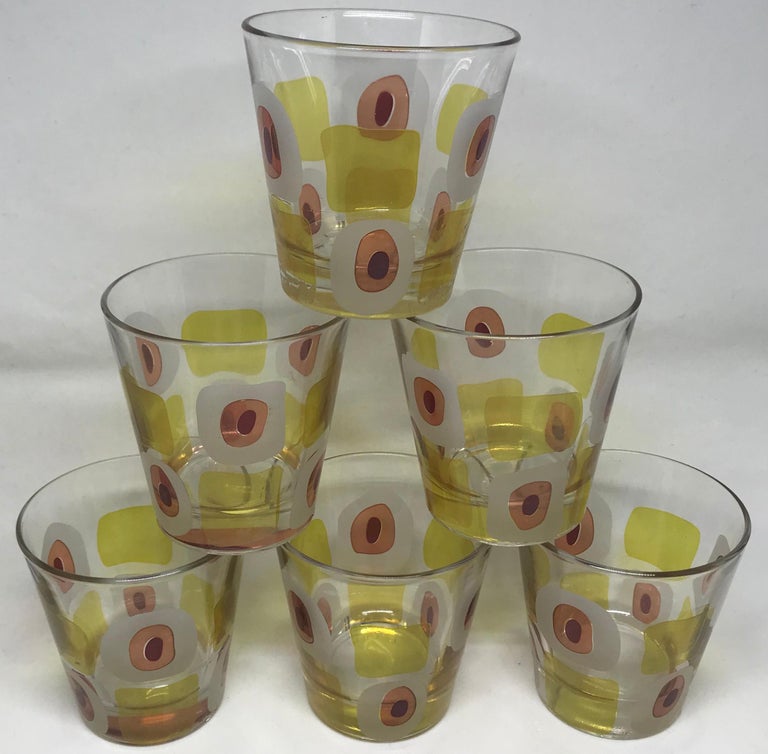 Set of Six MidCentury Modern Italian Glasses at 1stDibs