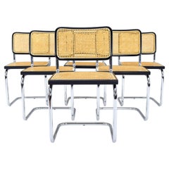 Set of Six Mid-Century Modern Marcel Breuer B32 Cesca Chairs, Italy, 1970s