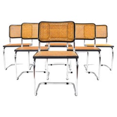 Set of Six Mid-Century Modern Marcel Breuer B32 Cesca Chairs, Italy, 1970s