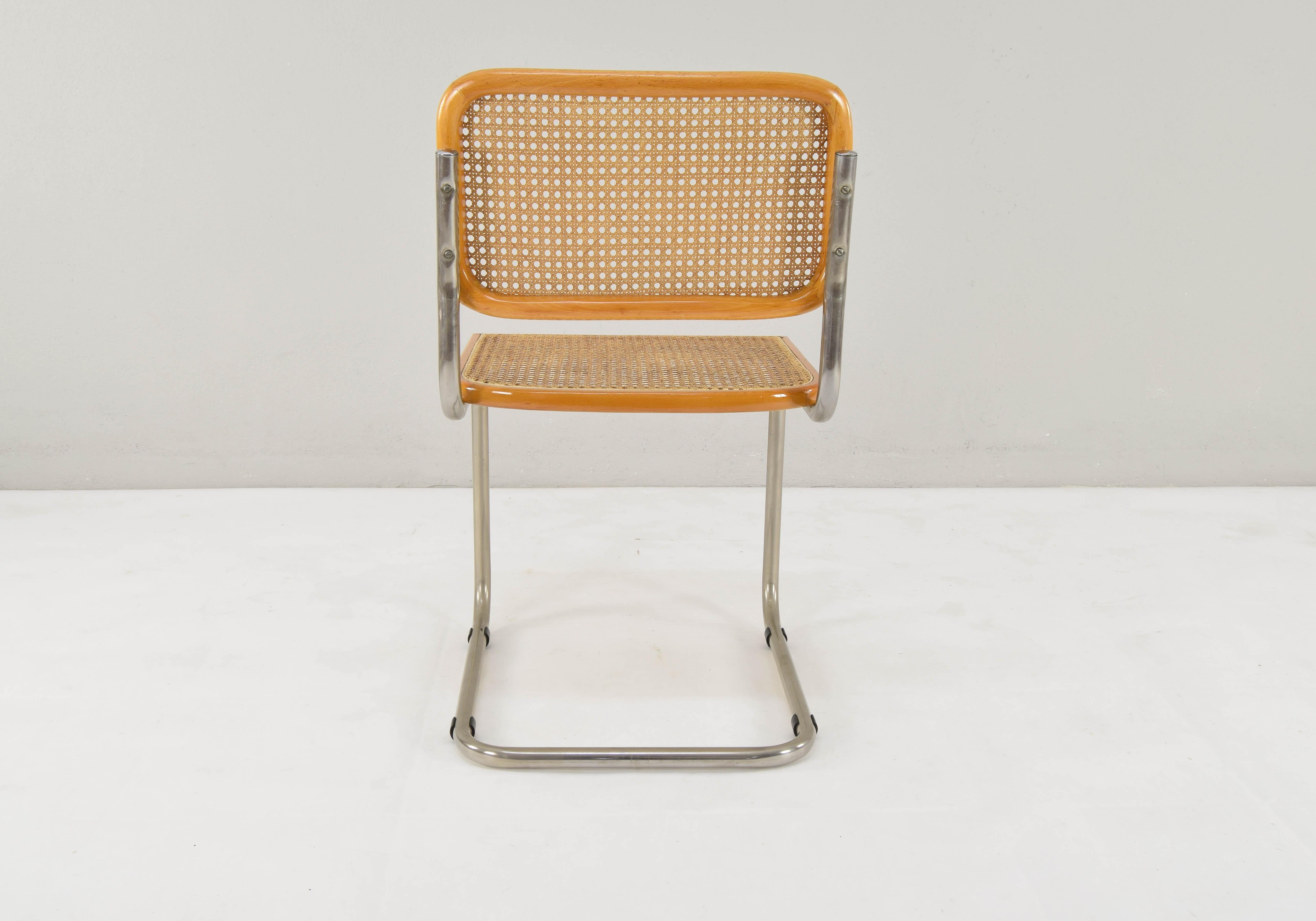 Set of Six Mid-Century Modern Marcel Breuer Cesca Chairs, Italy, 1970s 1