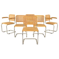 Set of Six Mid-Century Modern Marcel Breuer Cesca Chairs, Italy, 1970s
