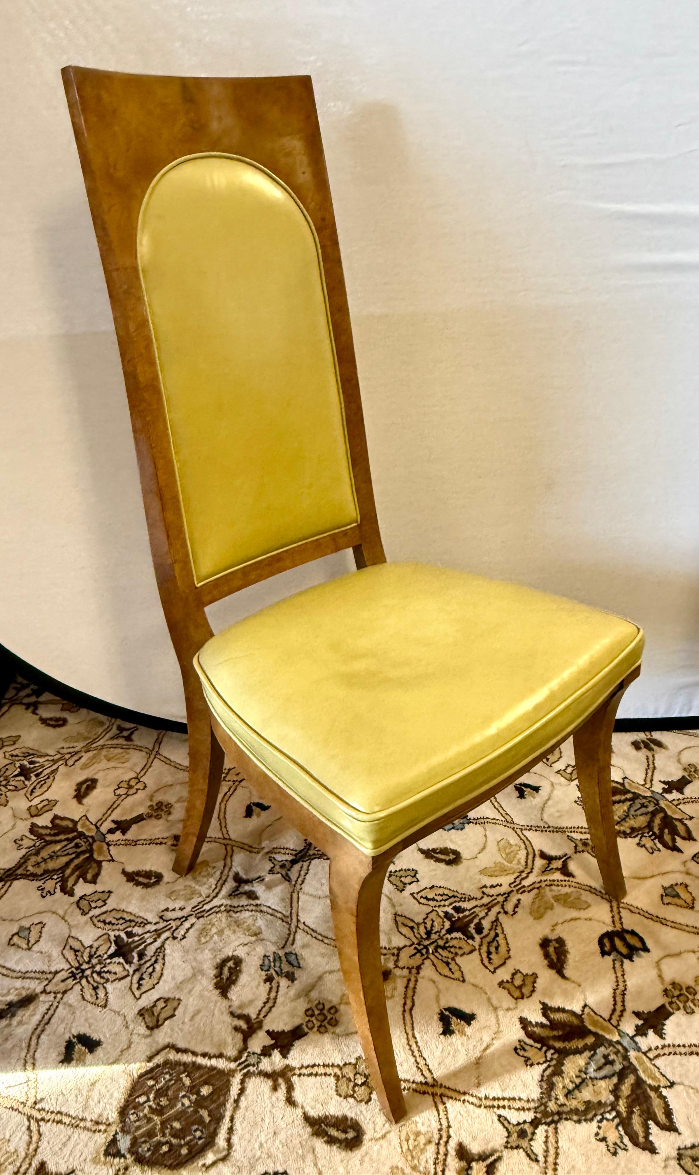 Set of Six Mid Century Modern Mastercraft Space Age Burlwood Dining Chairs 4