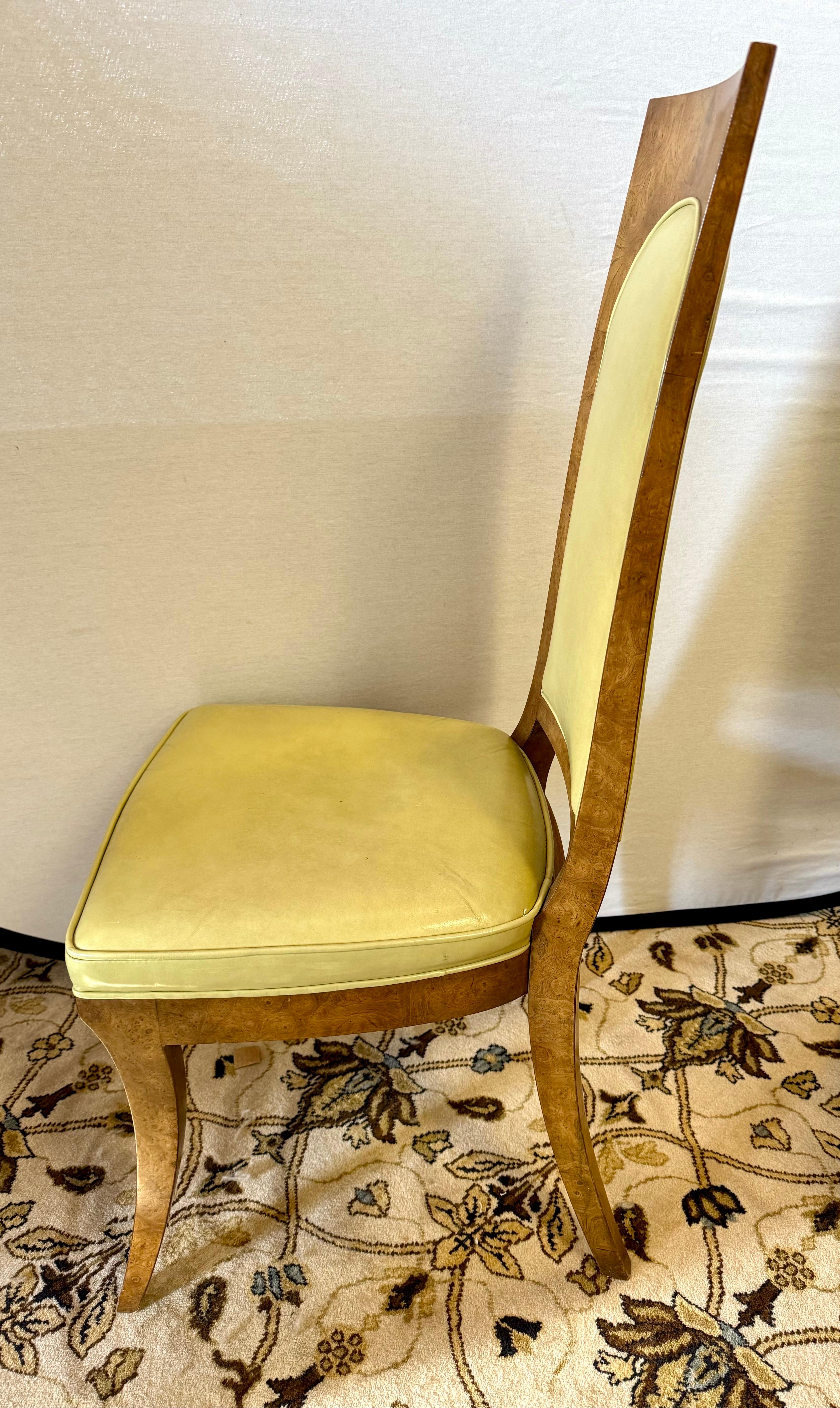 Set of Six Mid Century Modern Mastercraft Space Age Burlwood Dining Chairs 6