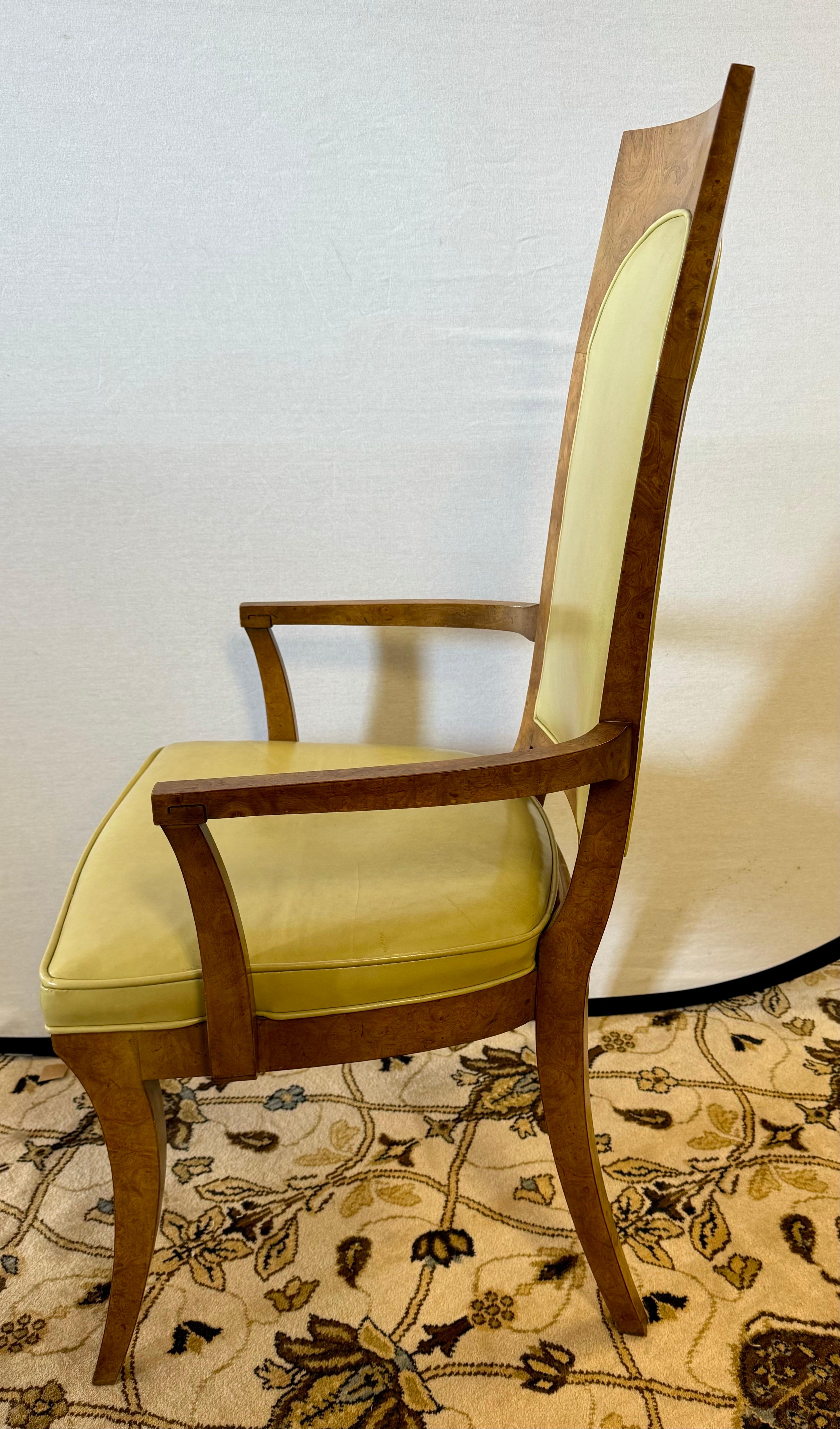 Mid-Century Modern Set of Six Mid Century Modern Mastercraft Space Age Burlwood Dining Chairs