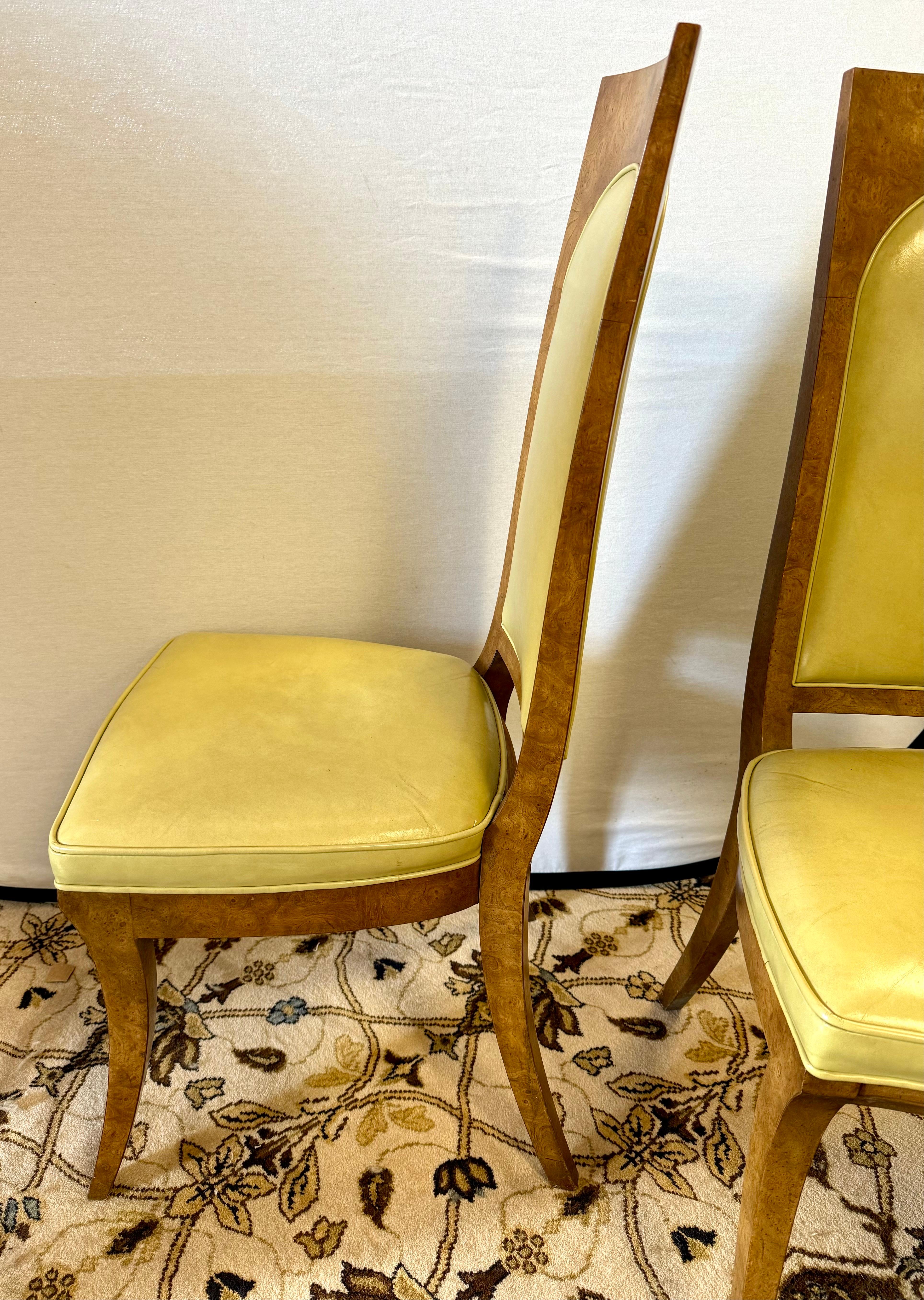 20th Century Set of Six Mid Century Modern Mastercraft Space Age Burlwood Dining Chairs