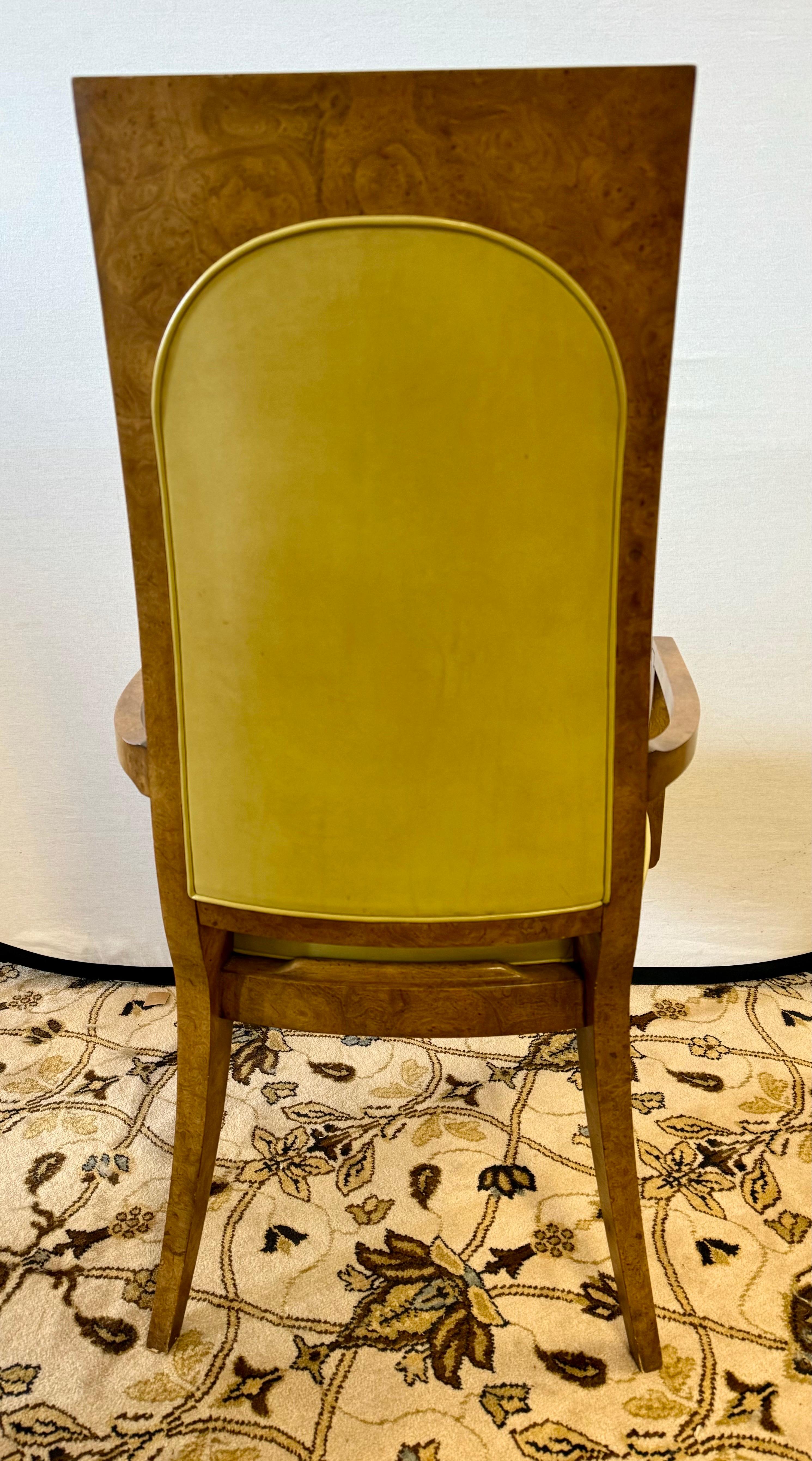 Fabric Set of Six Mid Century Modern Mastercraft Space Age Burlwood Dining Chairs