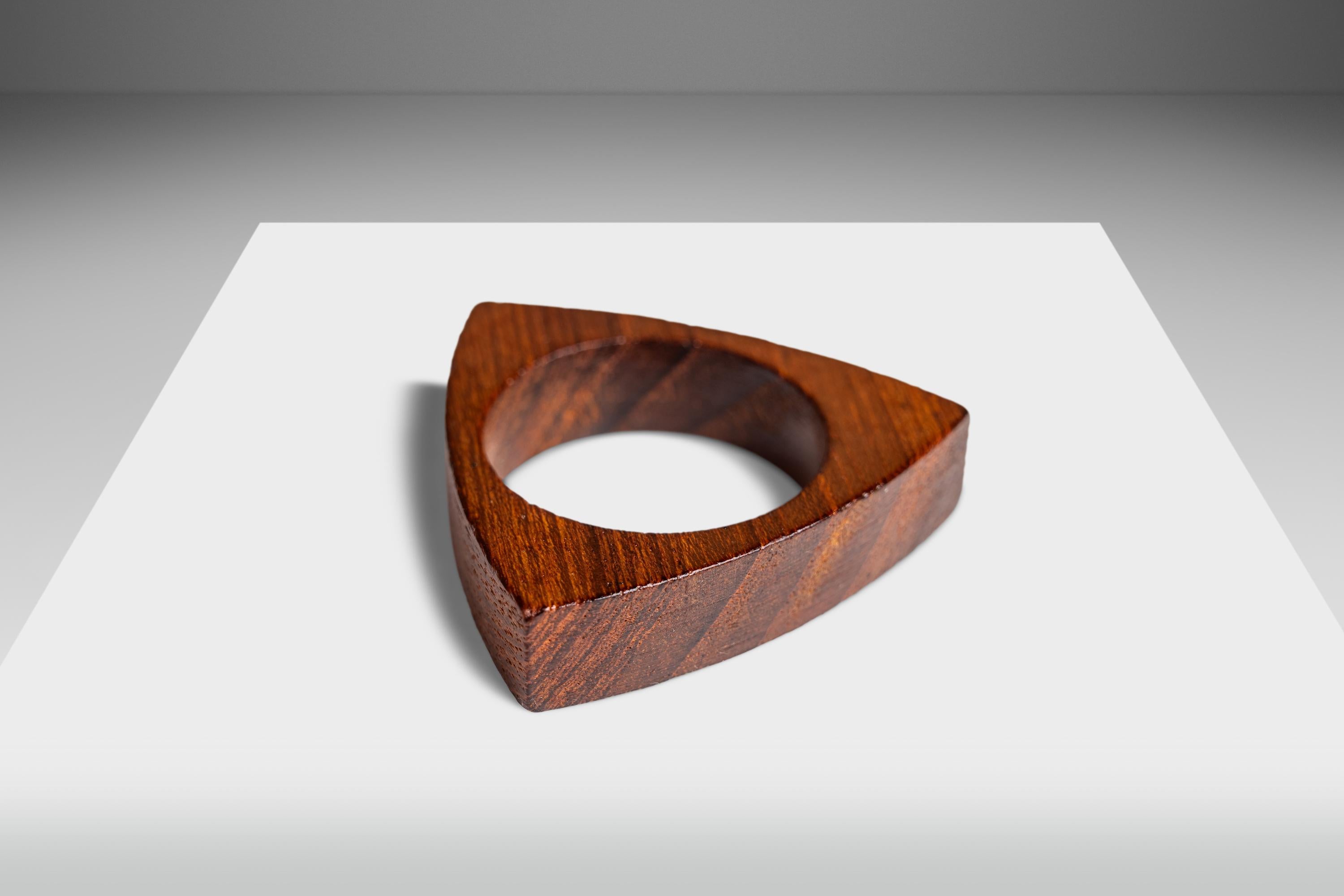 Set di sei portatovaglioli moderni in teak massiccio, Danimarca, 1960 ca. in vendita 1