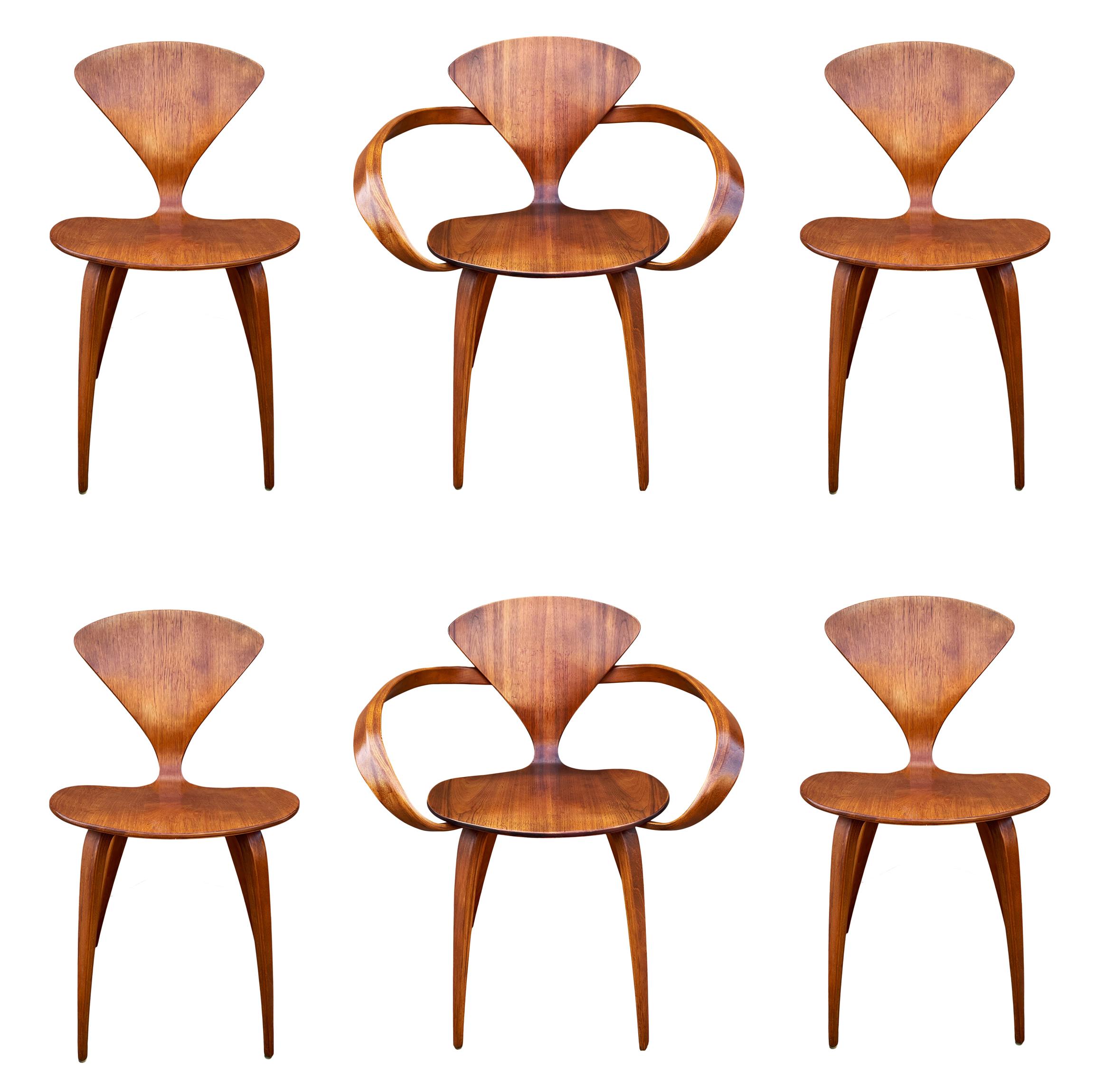Set of Six Mid-Century Modern Norman Cherner for Plycraft Bentwood Dining Chairs 7