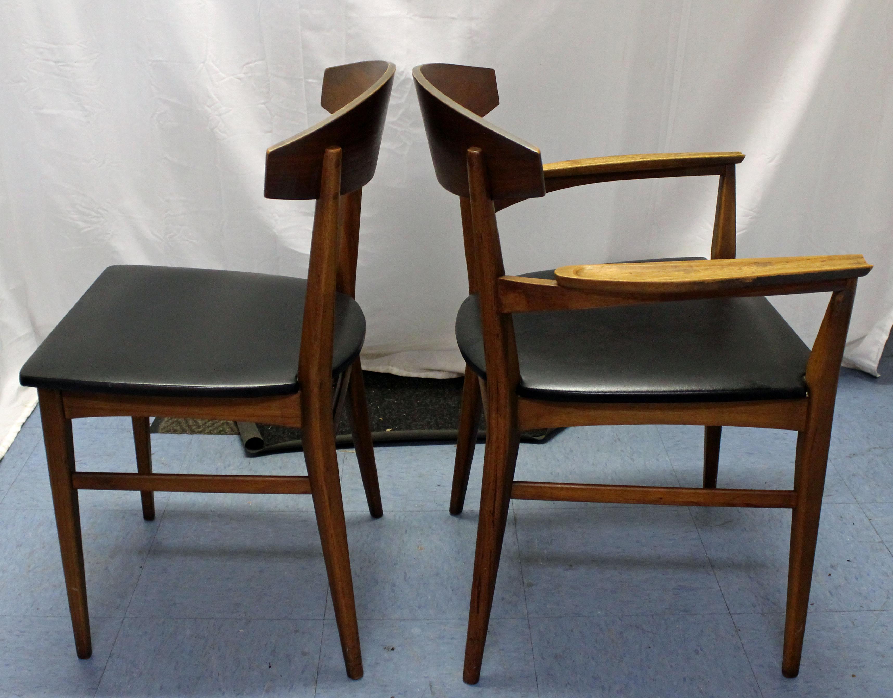 American Set of Six Mid-Century Modern Paul McCobb 'Component' Walnut Dining Chairs