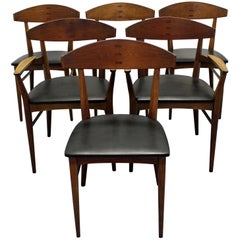 Set of Six Mid-Century Modern Paul McCobb 'Component' Walnut Dining Chairs