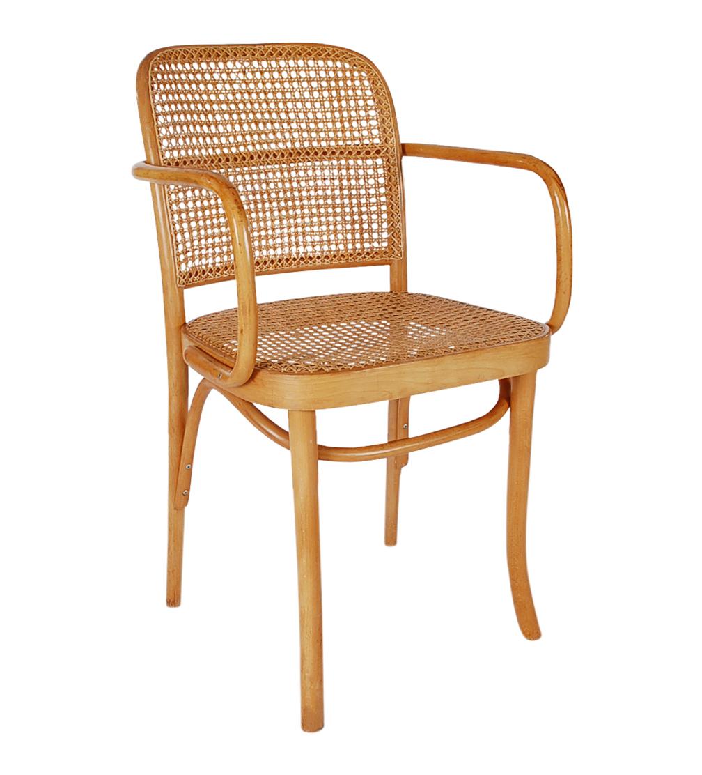 Set of Six Mid-Century Modern Prague Cane Dining Chairs by Josef Frank & Hoffman In Good Condition In Philadelphia, PA