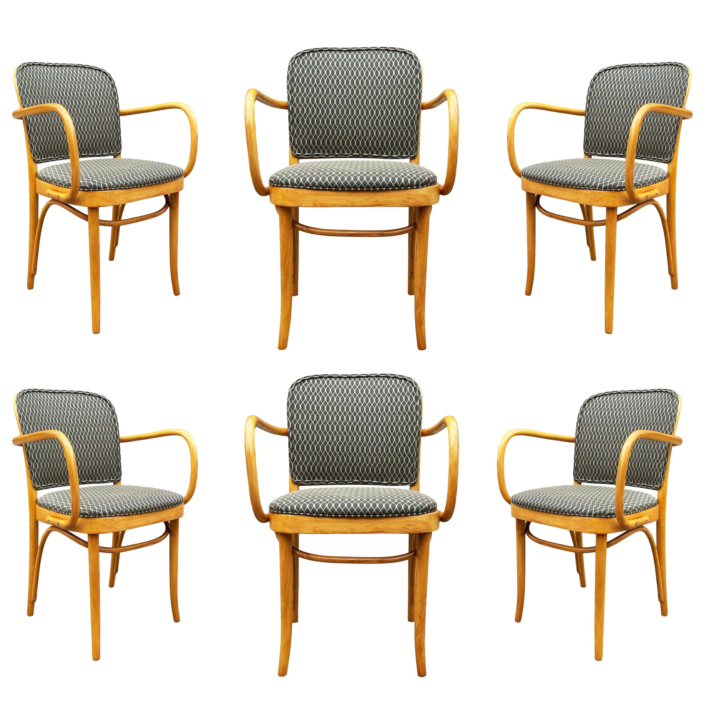 Set of Six Mid-Century Modern Prague Dining Chairs by Josef Frank & Hoffman 4