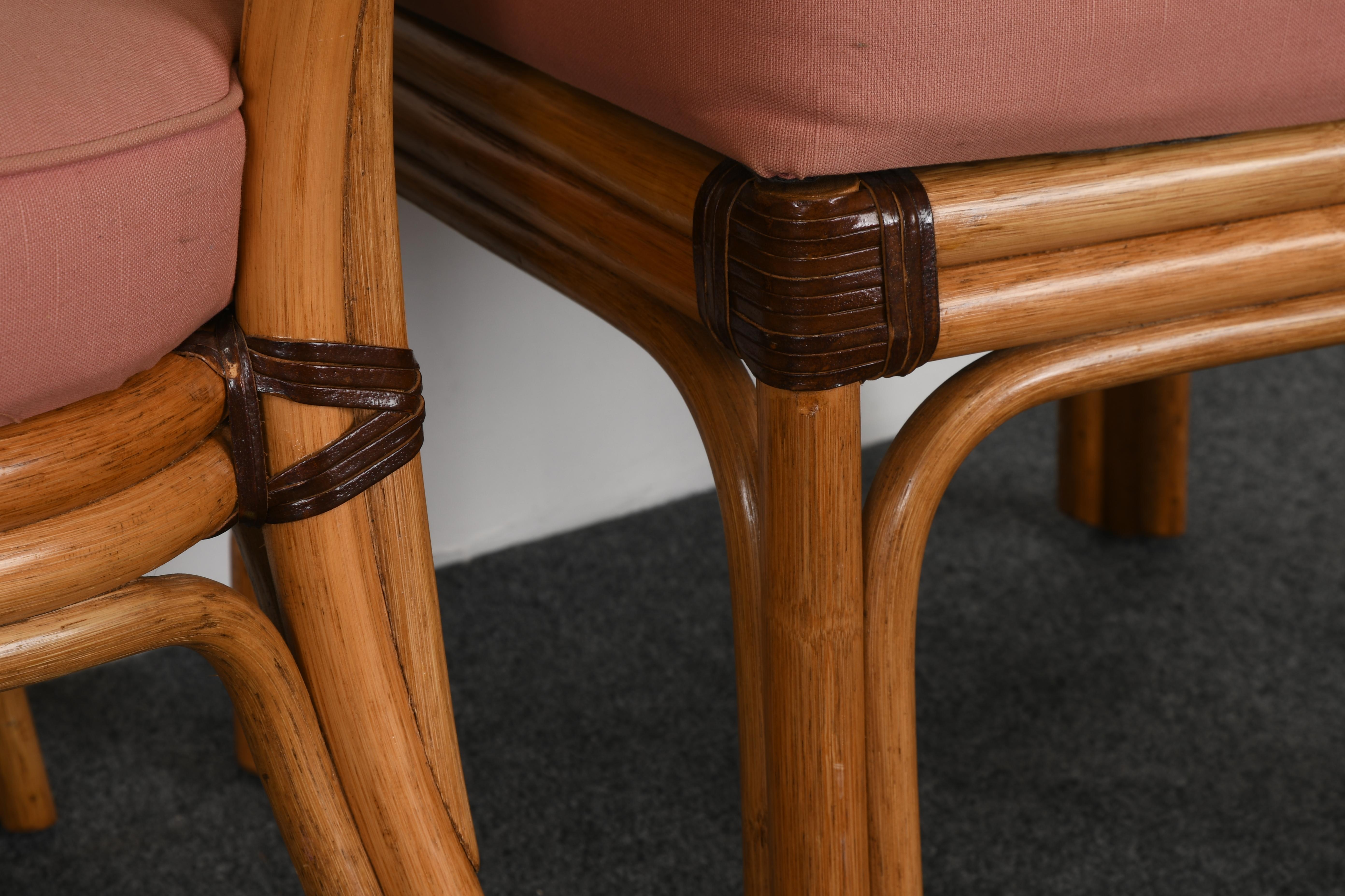 Set of Six Mid-Century Modern Rattan Dining Chairs, 1970s 7