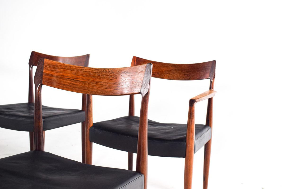 Mid-20th Century Mid-Century Modern Rosewood Dining Chairs Made by Soro Stolefabrik, set of six For Sale