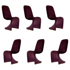 Ensemble de six chaises de salle à manger en laiton sculpturales de style Modernity d'après Verner Panton