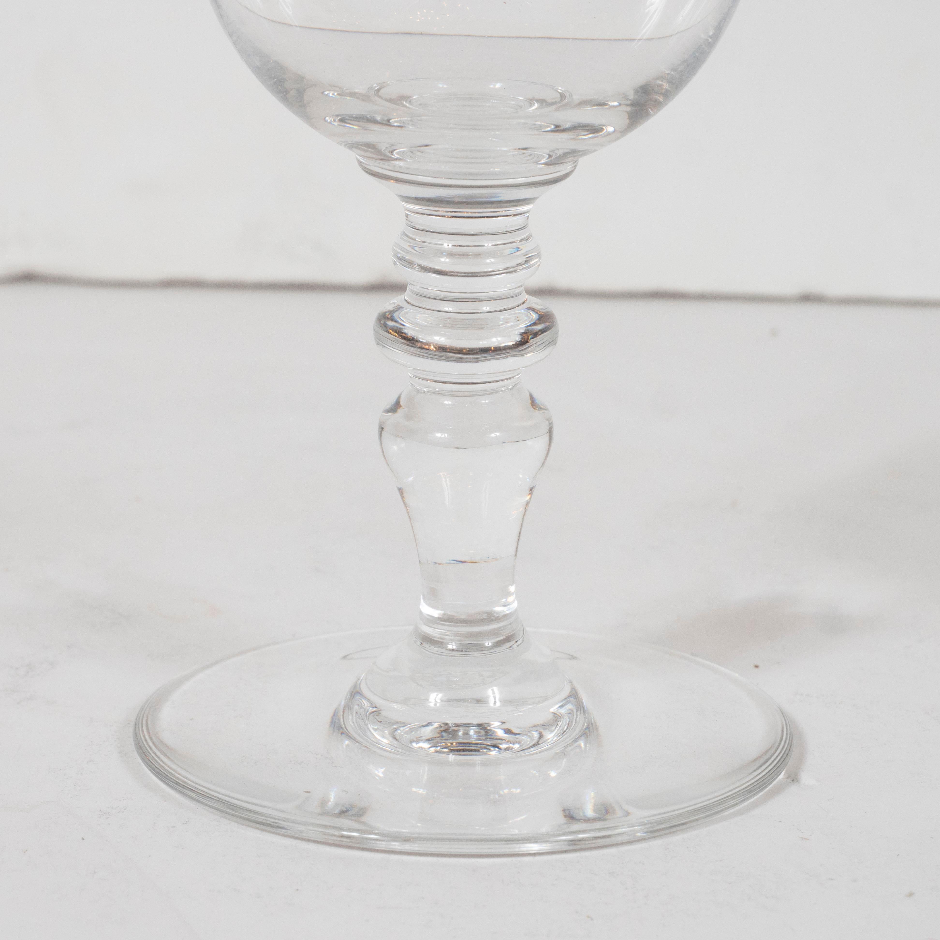 Set of Six Mid-Century Modern Signed Baccarat Crystal Glasses In Excellent Condition In New York, NY