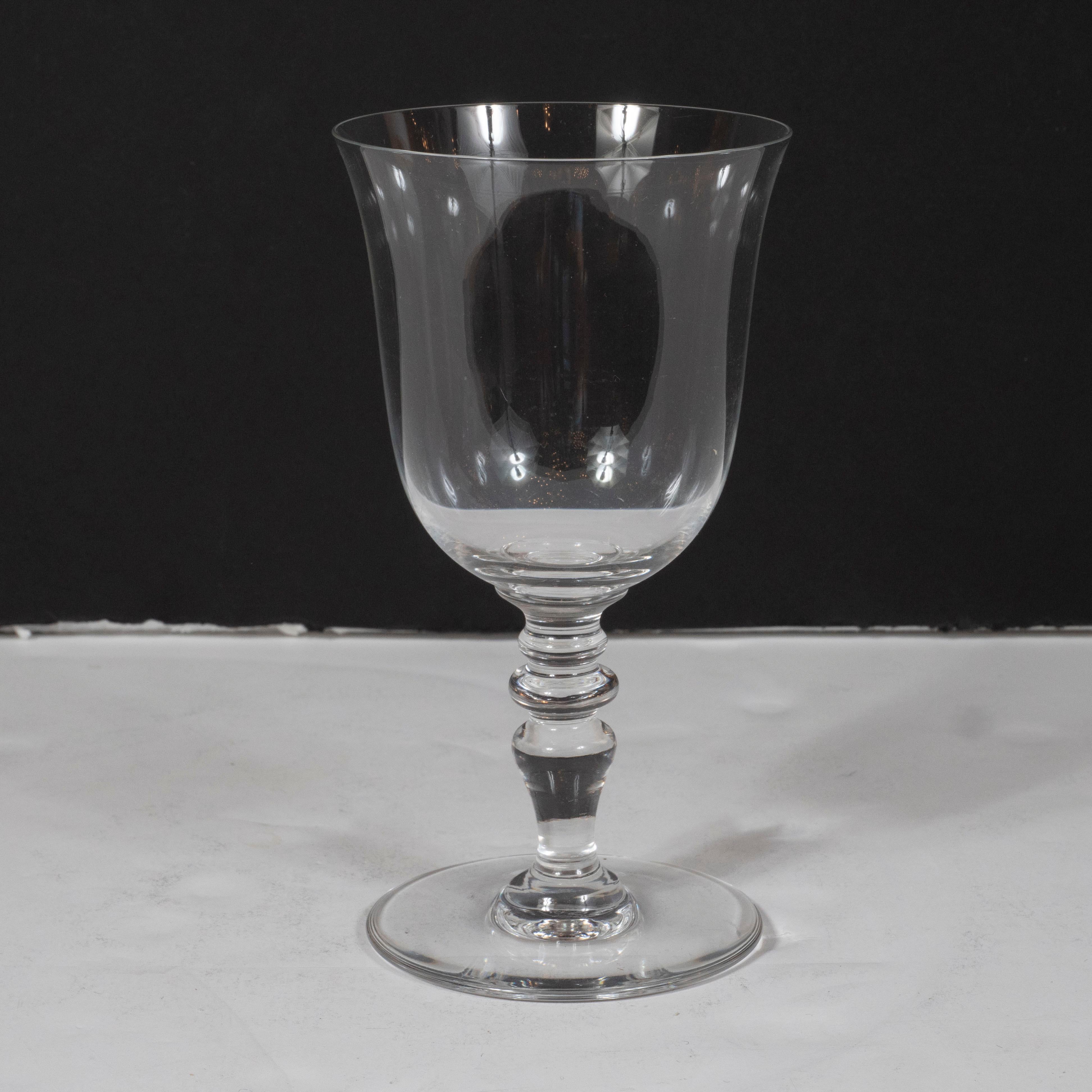 Set of Six Mid-Century Modern Signed Baccarat Crystal Glasses 1