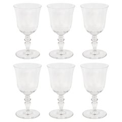 Set of Six Mid-Century Modern Signed Baccarat Crystal Glasses