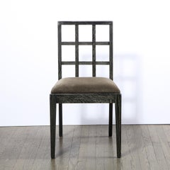 Set di sei sedie da pranzo in rovere argentato e cerato di Eugene Schoen, della modernità di metà secolo