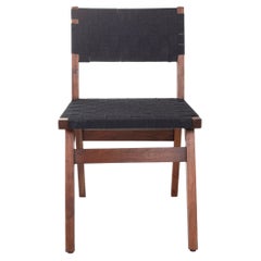 Retro Set of Six Mid-Century Modern Style Canvas Strap Chairs