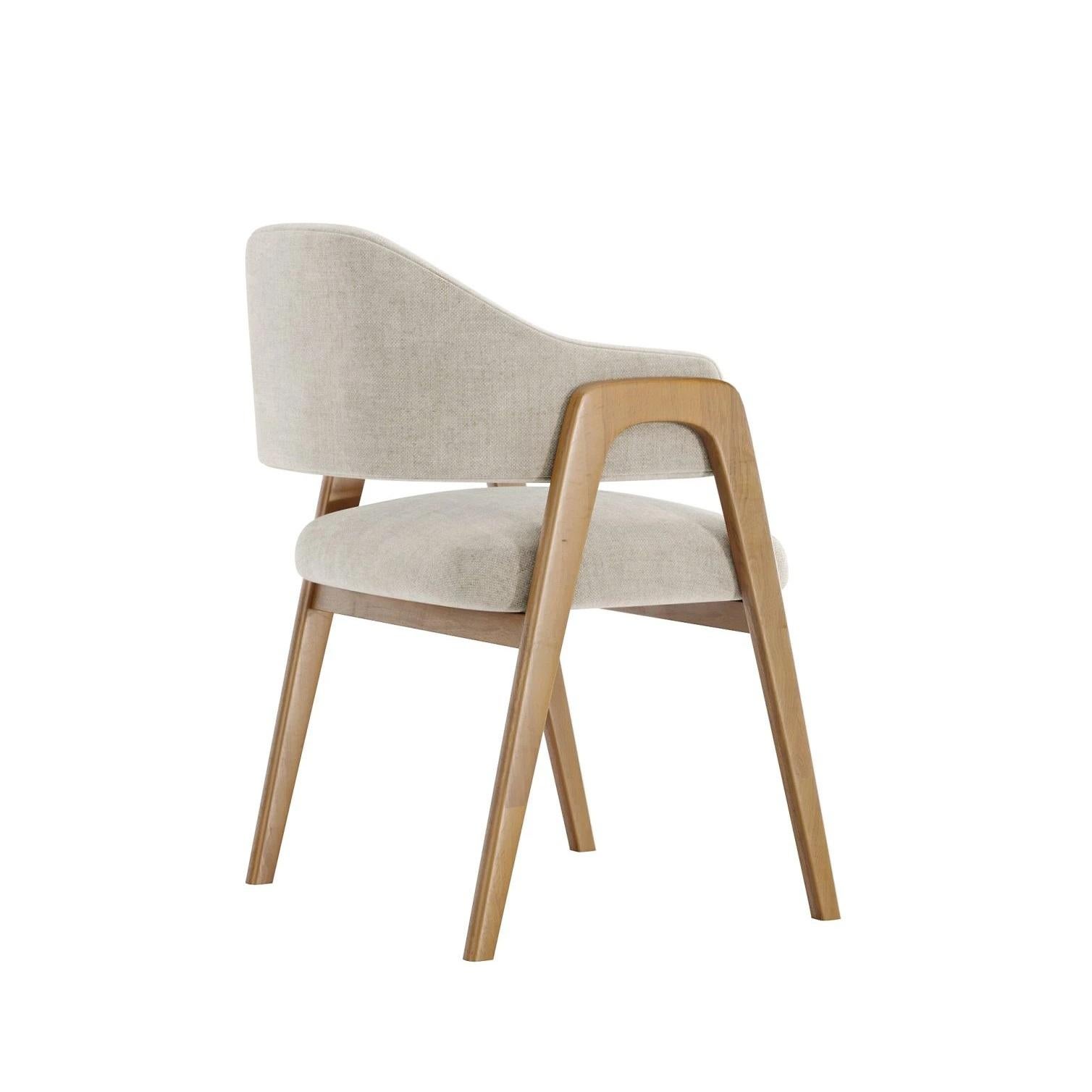 Set of Six Mid-Century Modern Style Dining Chairs with Sculptural Silhouette In New Condition For Sale In NEW YORK, NY