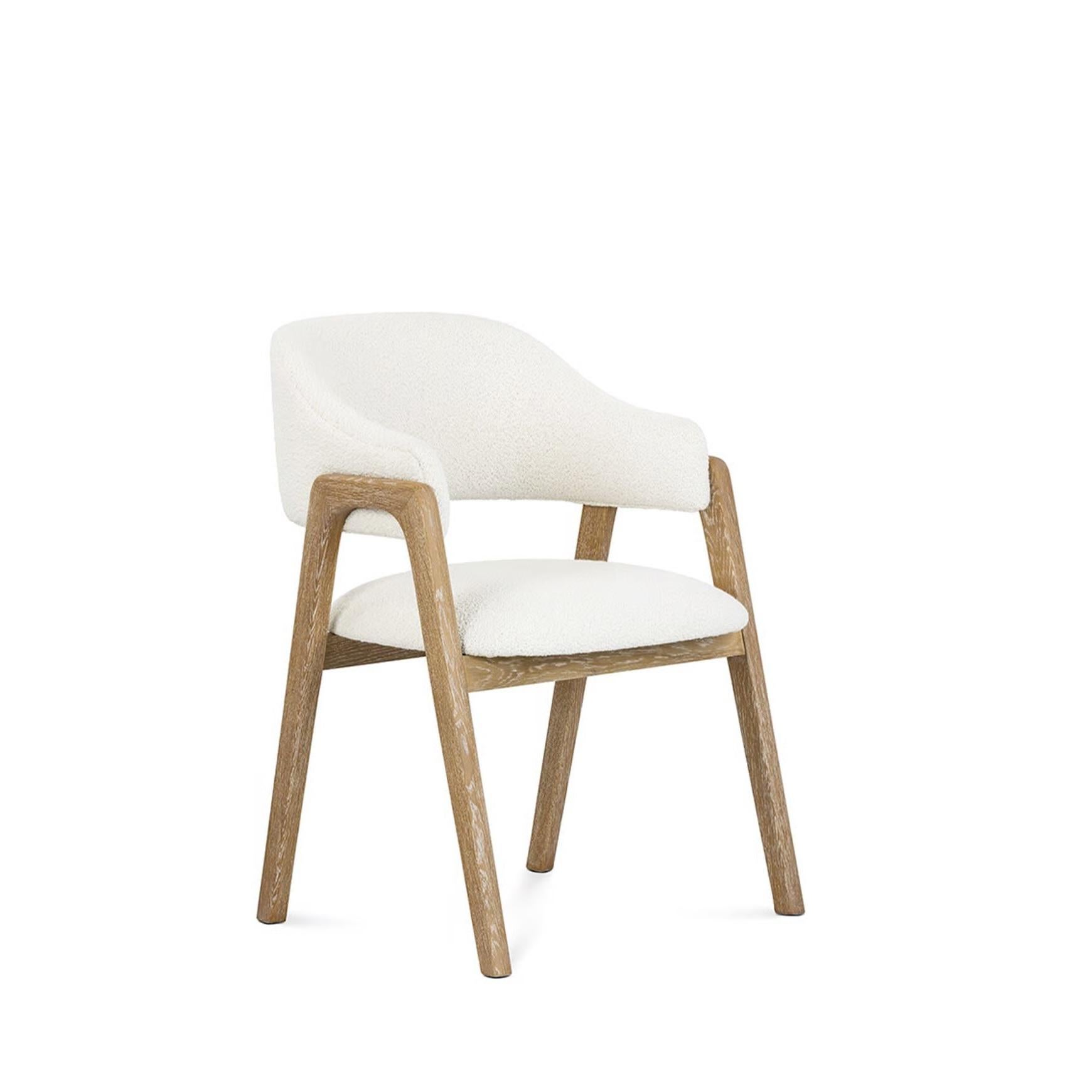 Contemporary Set of Six Mid-Century Modern Style Dining Chairs with Sculptural Silhouette For Sale