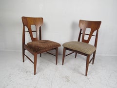 Set of Six Mid-Century Modern Walnut Dining Chairs