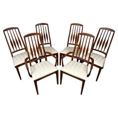 Set of Six Mid-Century Modern Walnut Dining Chairs