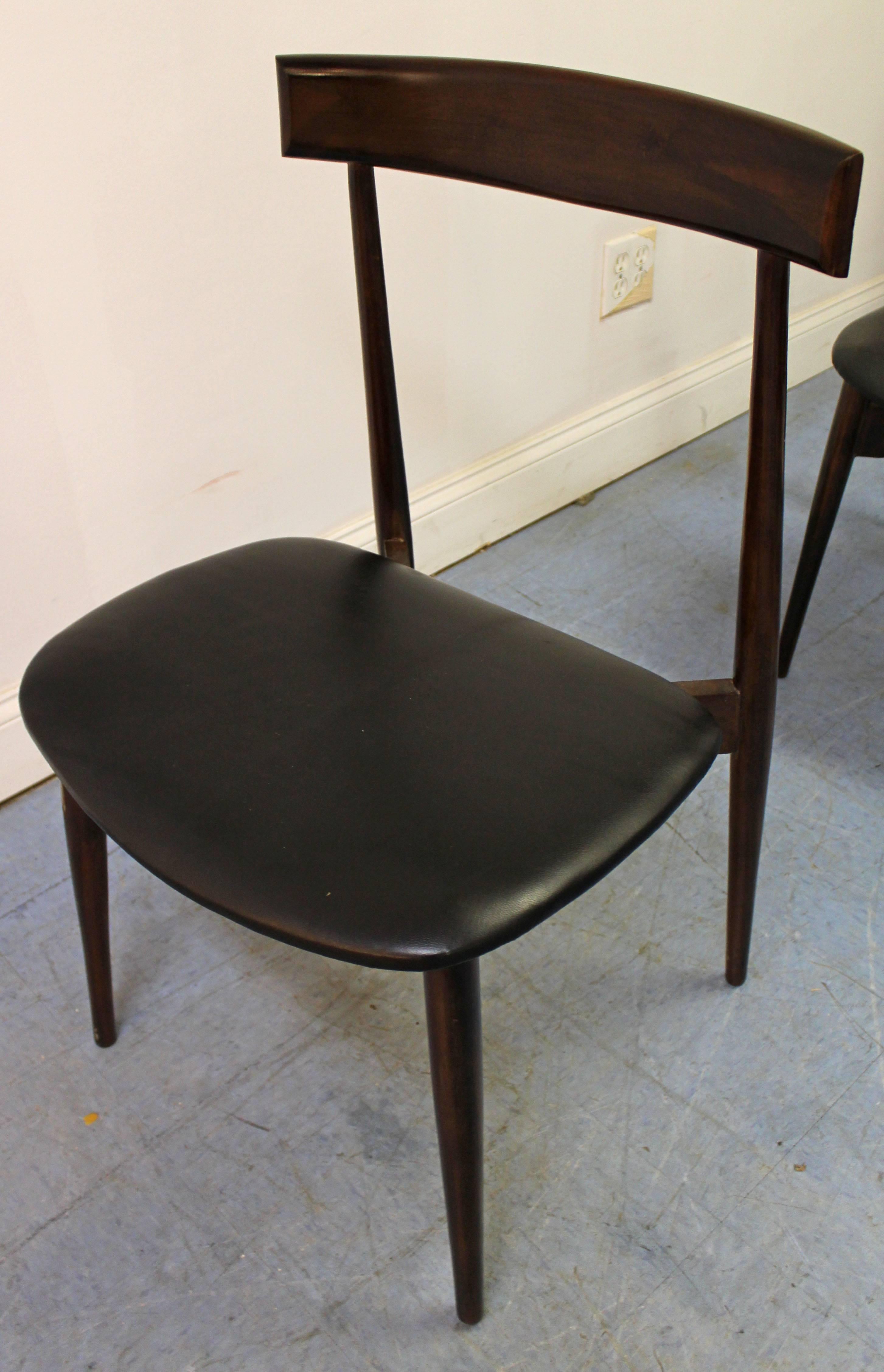 20th Century Set of Six Mid-Century Modern Walnut Floating Seat Dining Chairs