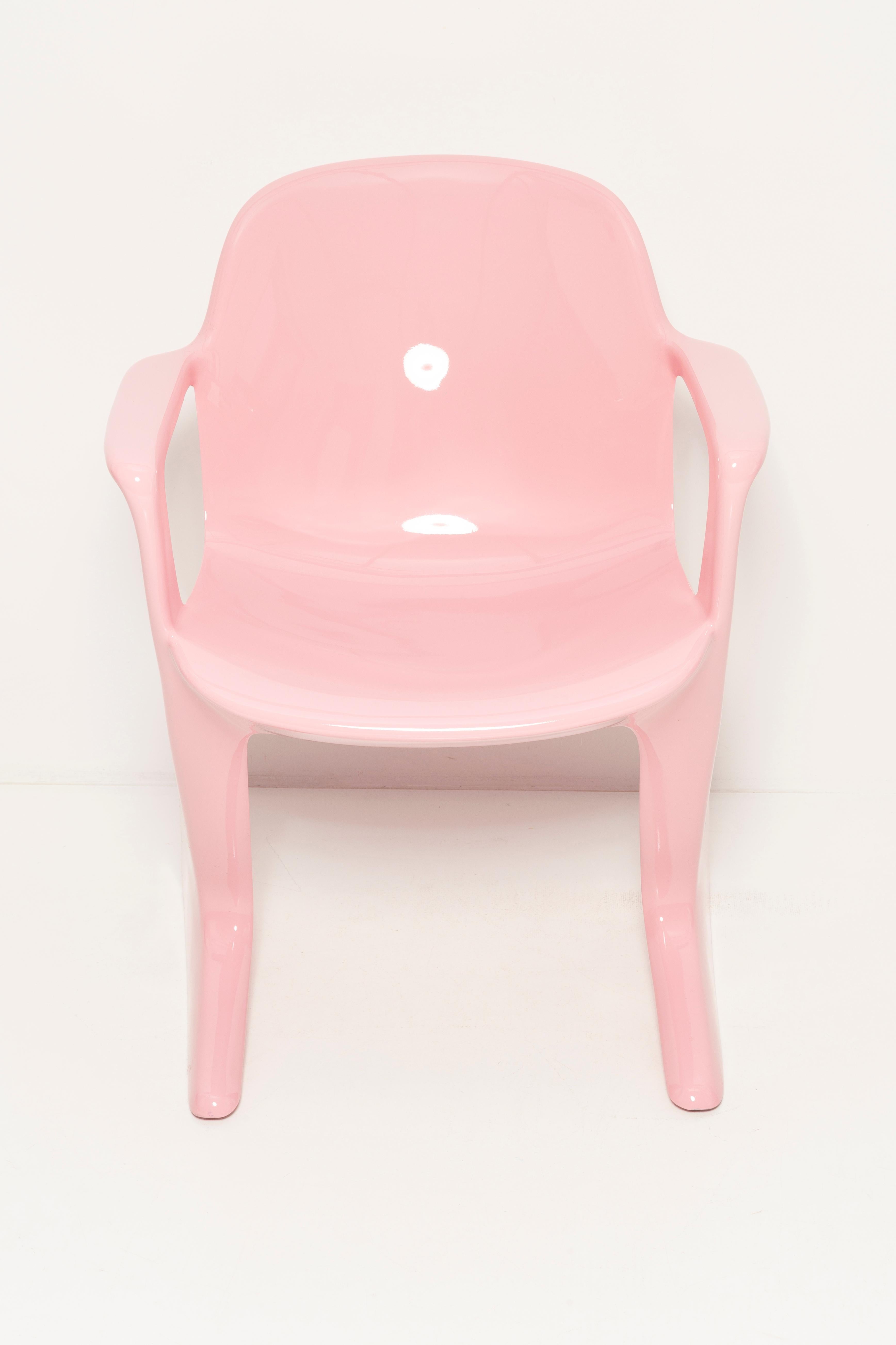 Set of Six Midcentury Pink Kangaroo Chairs, Ernst Moeckl, Germany, 1960s For Sale 5