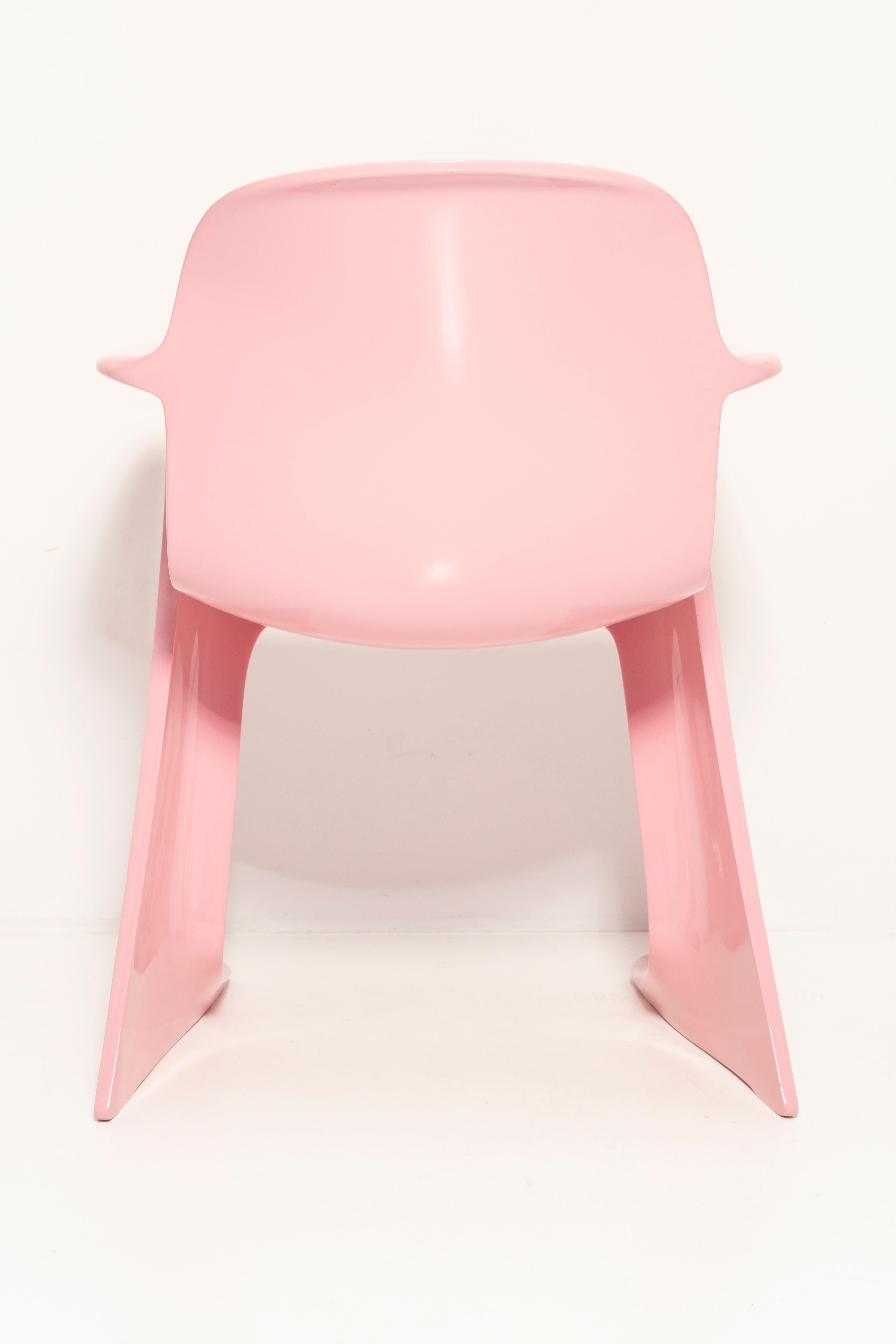 Set of Six Midcentury Pink Kangaroo Chairs, Ernst Moeckl, Germany, 1960s For Sale 7